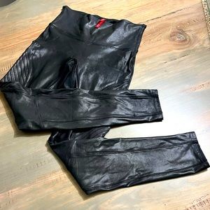 SPANX MOTO FAUX LEATHER LEGGINGS